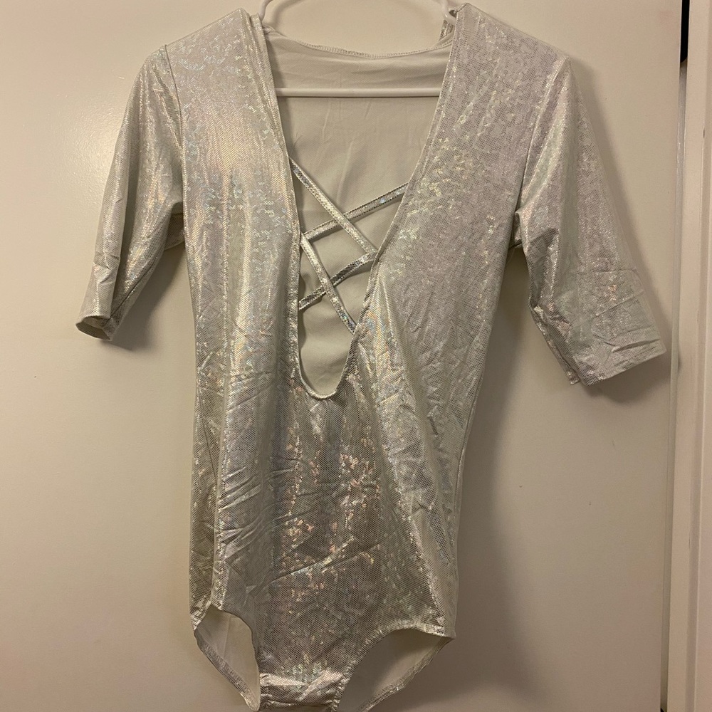 Silver body suit
